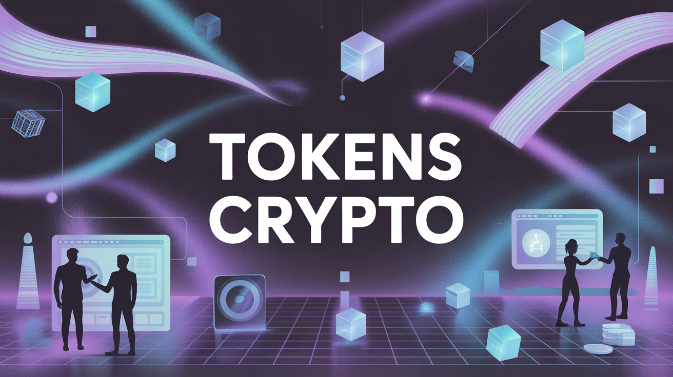 illustration tokens crypto digital blockchain