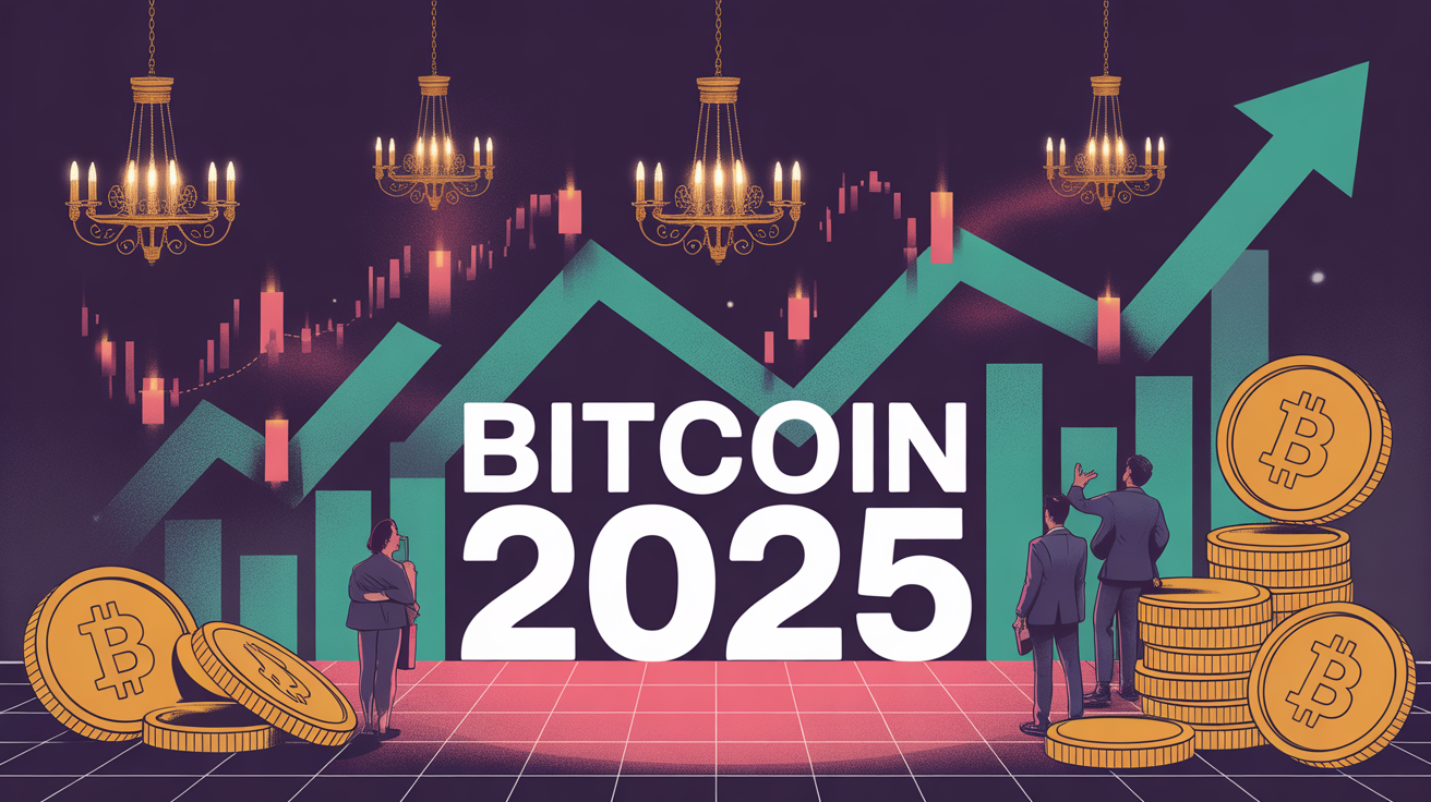 graphique stylisé bitcoin 2025 traders croissance