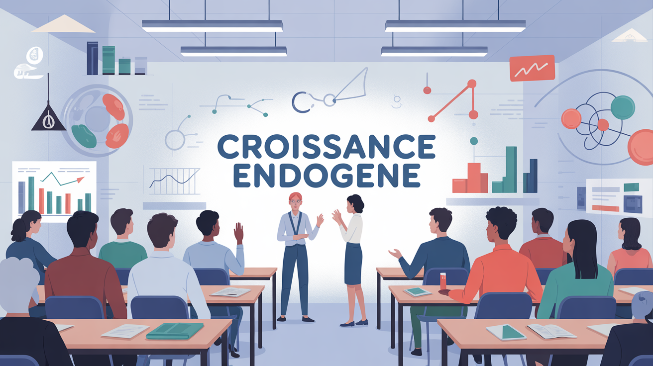 croissance endogene definition illustration moderne silhouettes innovation