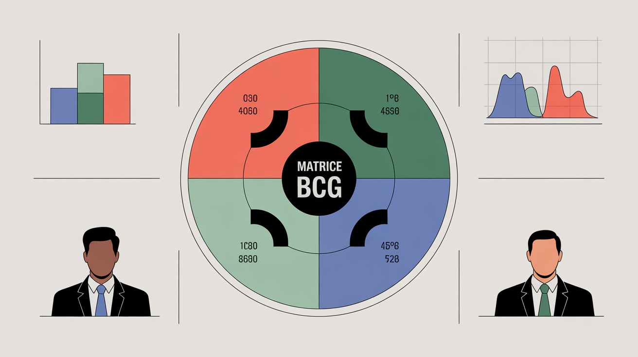 illustration matrice bcg exemple avec 4 quadrants