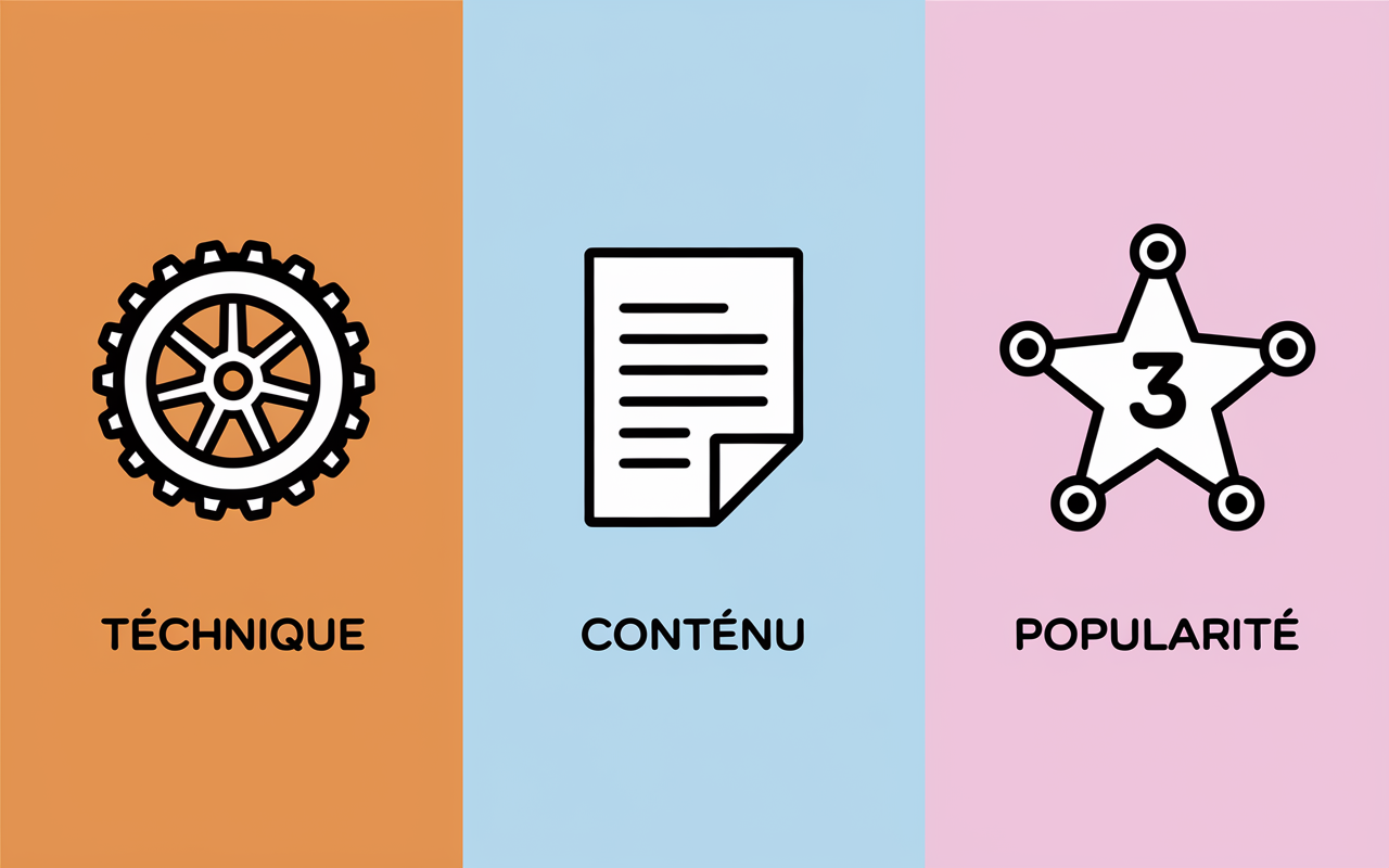 schema referencement naturel seo technique contenu popularite