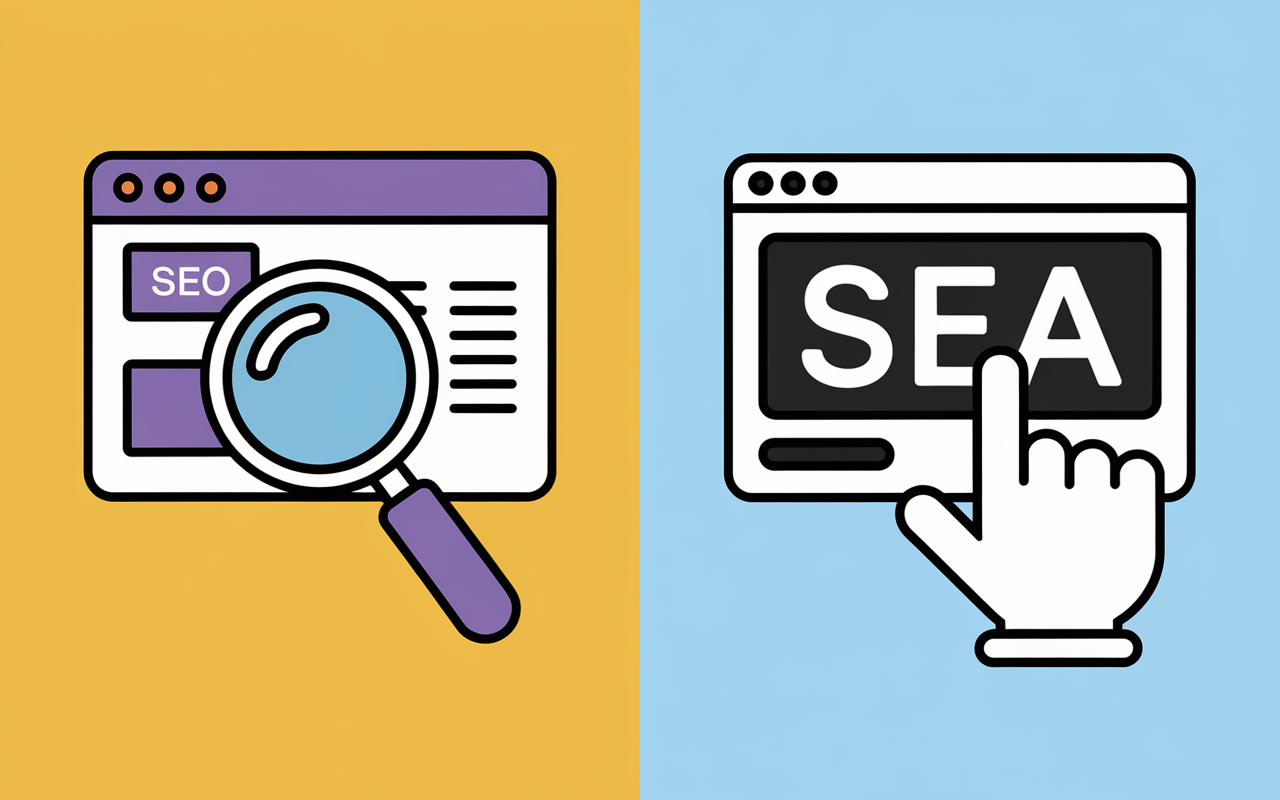 comparaison referencement naturel seo vs sea