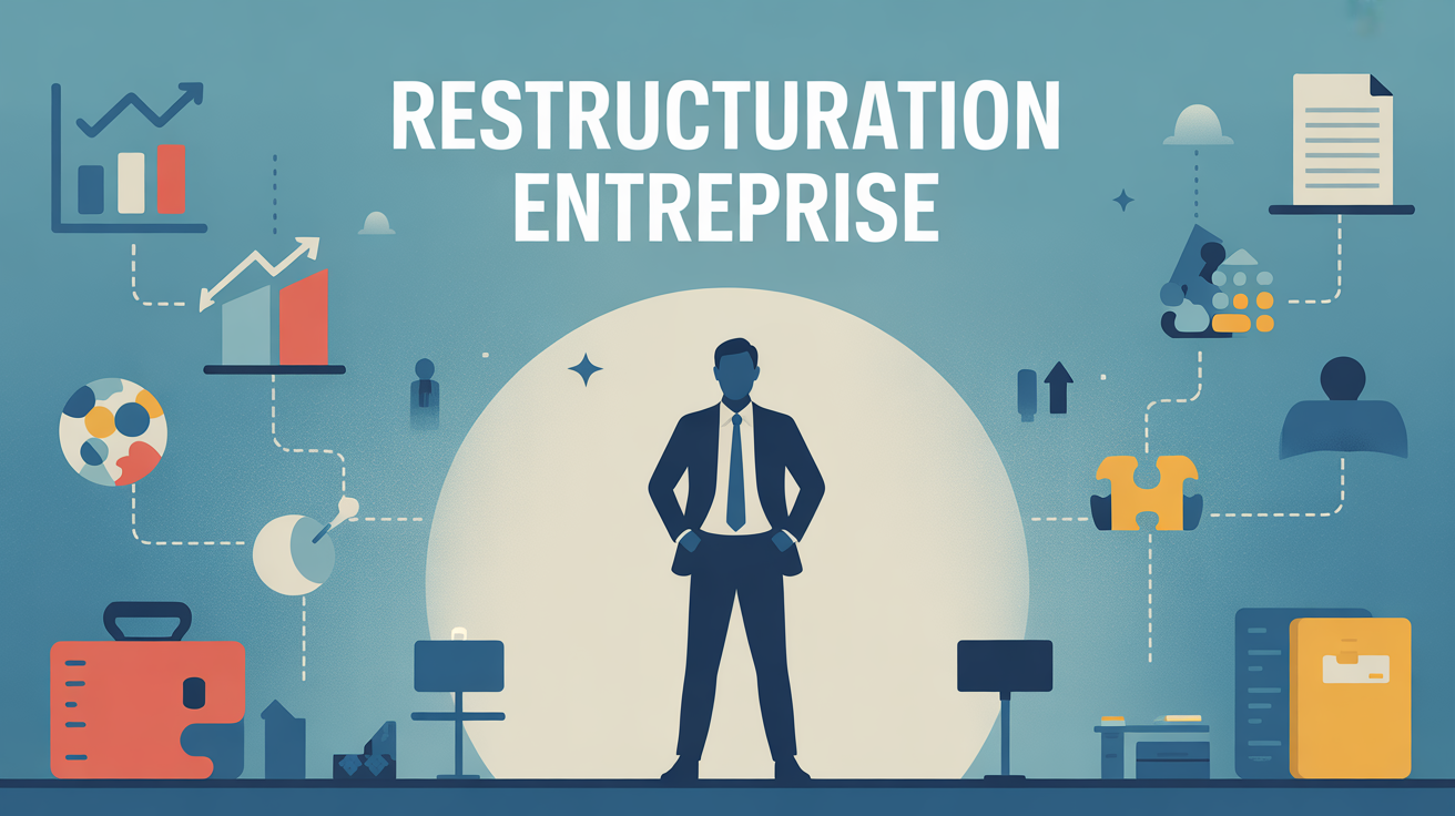 Illustration restructurer une entreprise transformation