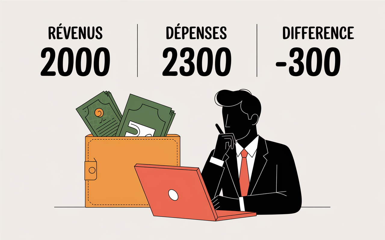 Tableau vivre en dessus de ses moyens difference depenses