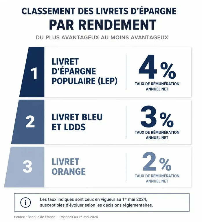 Hiérarchie des rendements des livrets d'épargne au Crédit Mutuel : quel livret rapporte le plus ?
