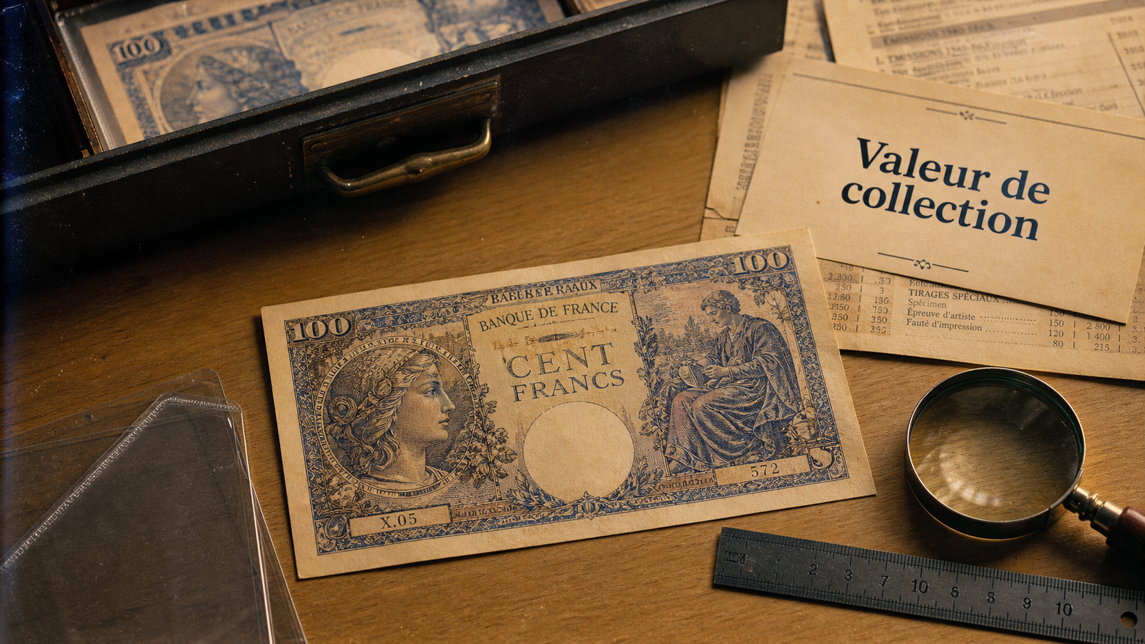 Billets francs valeur : état et séries visibles, collection
