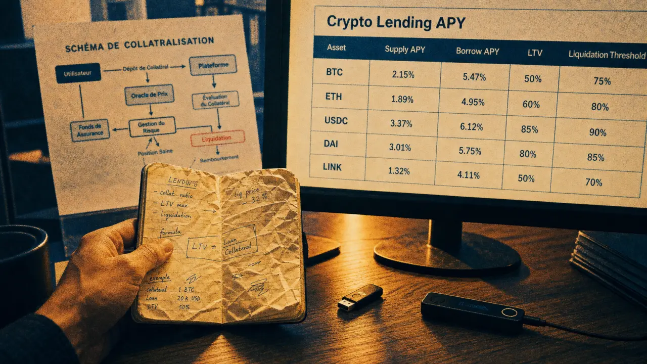 Crypto lending : revenus passifs sur actifs numériques