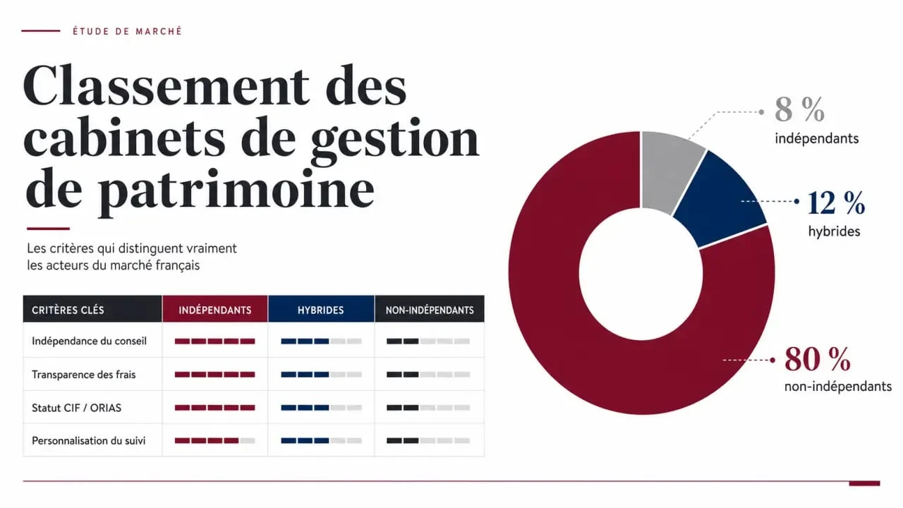 Classement cabinet gestion de patrimoine en France : comparaison des critères d’indépendance, de frais et de qualité de conseil