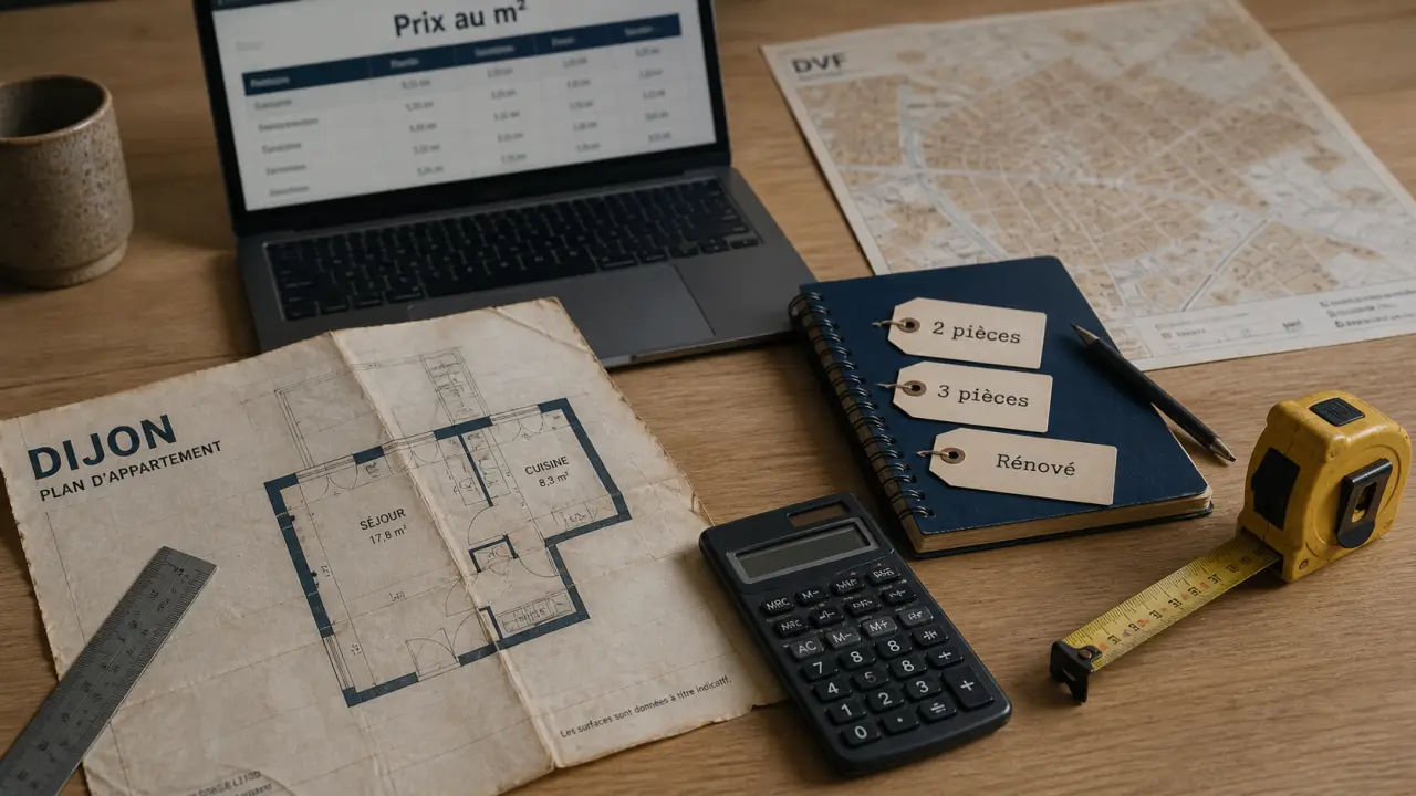 Achat appartement Dijon : 2 et 3 pièces, prix au m²