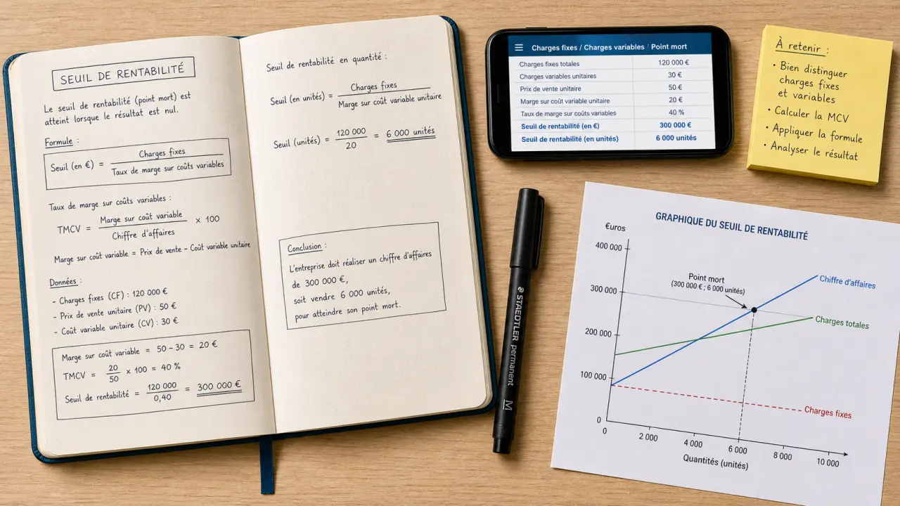 Calcul de la rentabilité : seuil, point mort et charges fixes