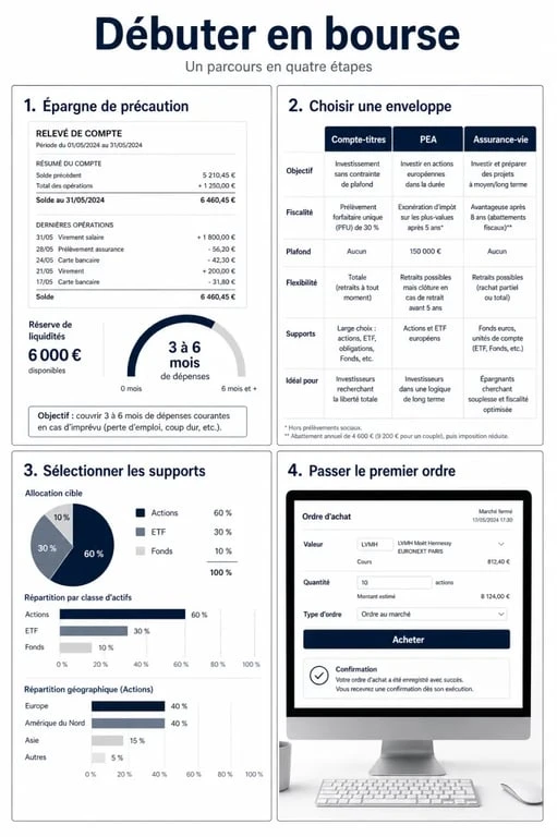 Comment investir en bourse : étapes clés pour choisir un compte, diversifier et passer son premier ordre