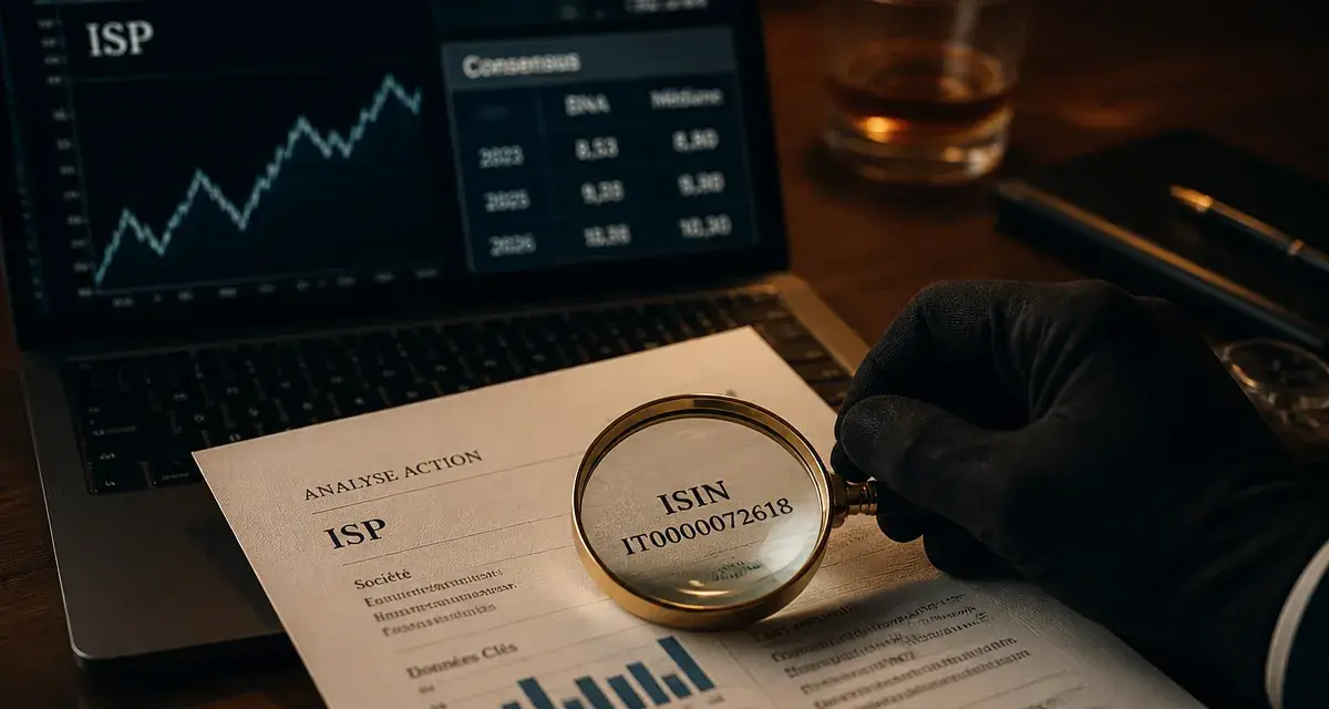 Intesa Sanpaolo bourse : analyse consensus, ratings et ESG sur tableau ISIN ISP