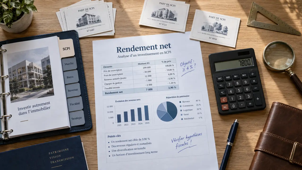 Achat SCPI : rendement net après frais et liquidité limitée