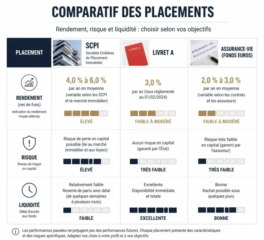 Comparatif SCPI vs autres placements pour un avis éclairé sur l'investissement