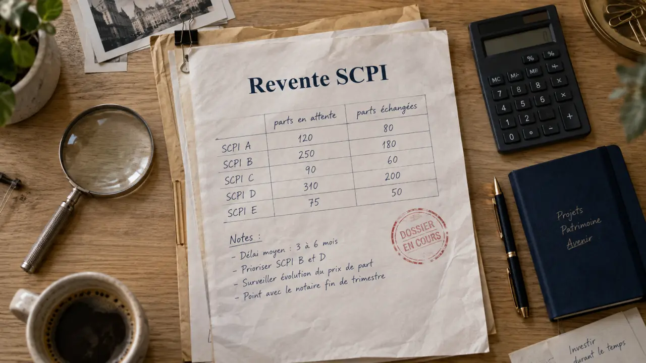 Revente SCPI : délai selon parts en attente