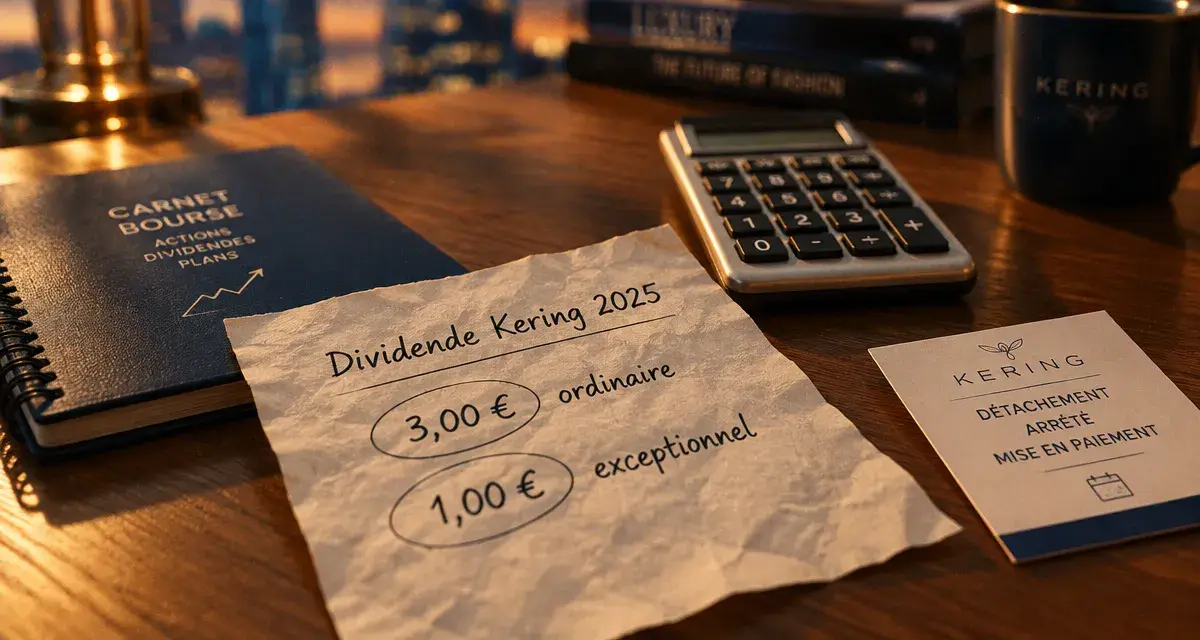 Dividendes kering 2025 : 4 € par action et dates de paiement