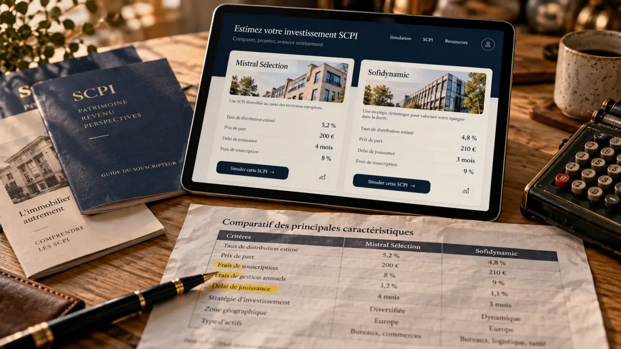 scpi boursorama : tableau des frais et risques après 180 €